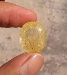 15.75ct Golden Rutile Quartz - Rutilated Quartz faceted