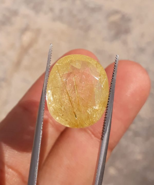 15.75ct Golden Rutile Quartz - Rutilated Quartz faceted