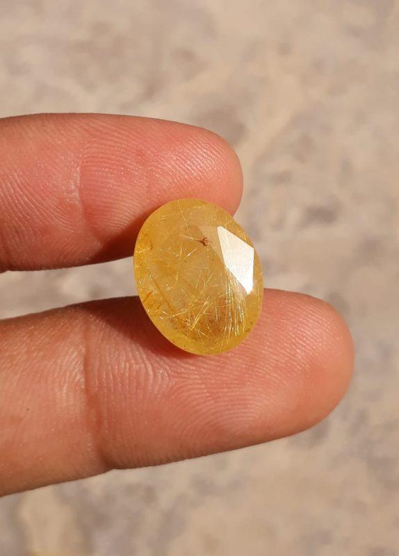 10.90ct Golden  Tourmalated Quartz - Golden  Rutile Quartz - Rutilated Quartz