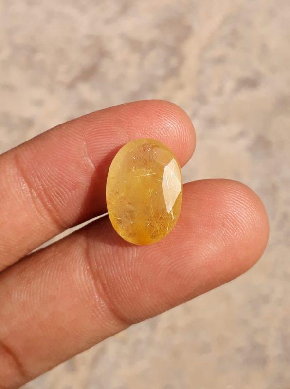 9.20ct Golden  Tourmalated Quartz - Golden  Rutile Quartz - Rutilated Quartz