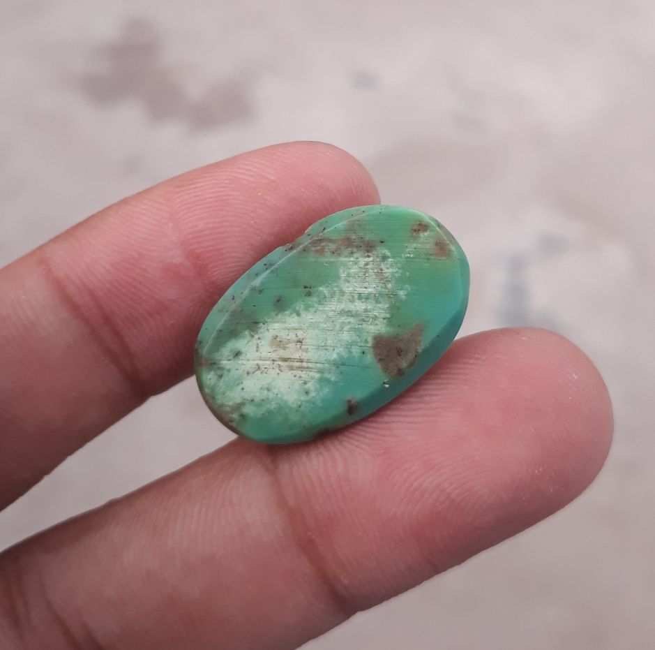 Natural Turquoise Green Matrix  with Pyrite, Shajri Feroza, Oval Shape, Real Feroza Stone,Dimensions-25x16mm