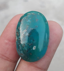 Natural Turquoise Green Matrix  with Pyrite, Shajri Feroza, Oval Shape, Real Firoza Stone,Dimensions-29x19mm