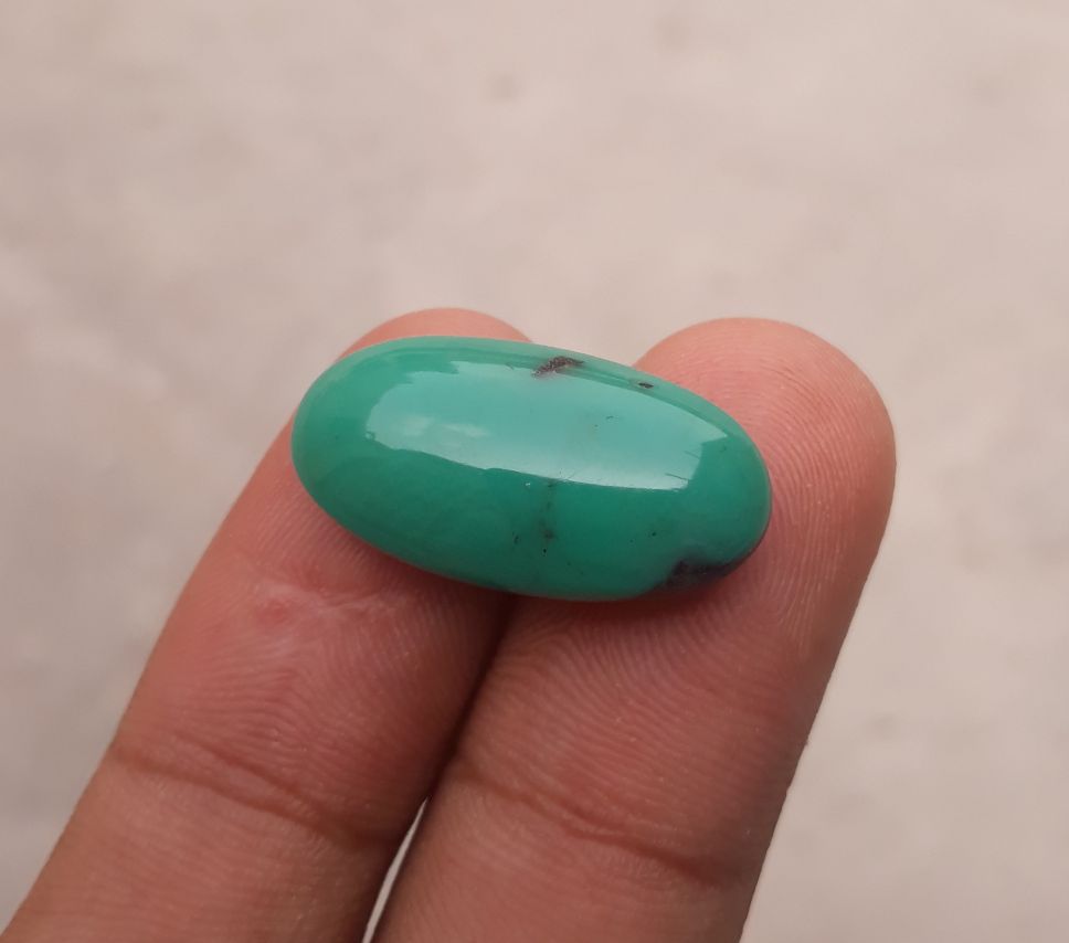 Natural Green Turquoise, Oval Shape - Persian Turquoise - Green Feroza - 15.6ct- 24x12mm