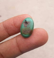 Natural Green Turquoise, Oval Shape - Persian Turquoise - Green Feroza - 9.2ct- 19x12mm