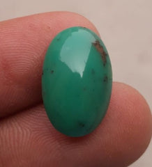 Natural Green Turquoise, Oval Shape - Persian Turquoise - Green Feroza - 9.2ct- 19x12mm