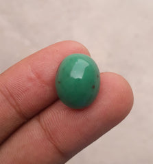 فيروز أخضر طبيعي، شكل بيضاوي - فيروزي فارسي - فيروزا خضراء - 11.8 قيراط - 16 × 13 ملم