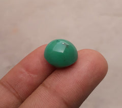فيروز أخضر طبيعي، شكل بيضاوي - فيروزي فارسي - فيروزا خضراء - 9.3 قيراط - 14 × 13 ملم