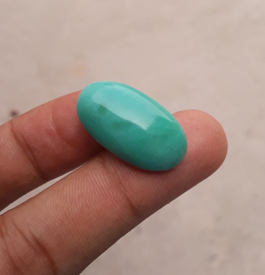 Natural Green Turquoise, Oval Shape - Persian Turquoise - Green Feroza - 21ct- 26x14mm