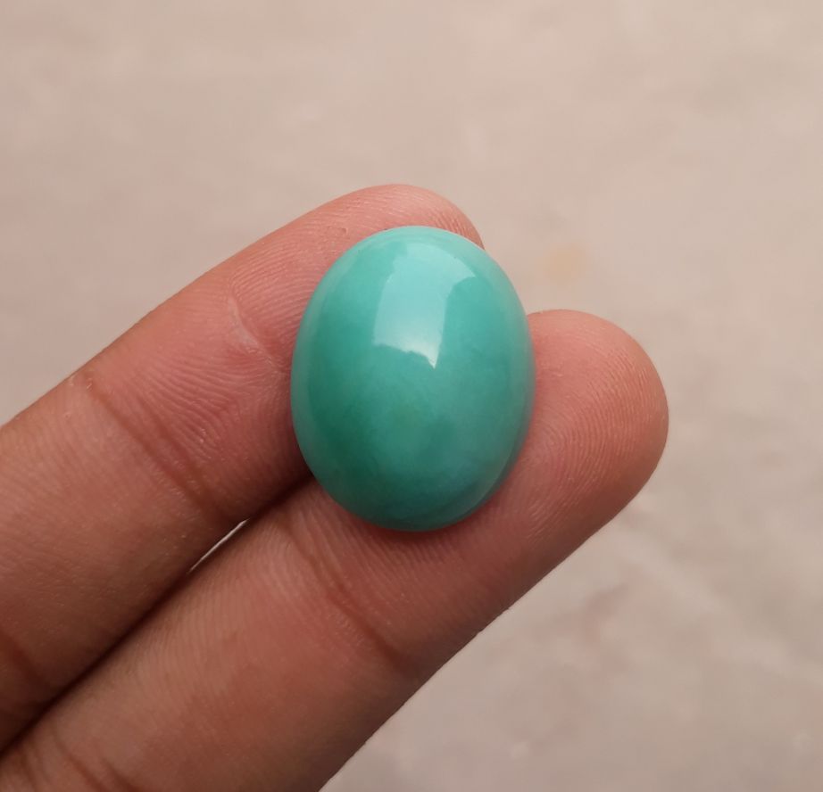 Natural Green Turquoise, Oval Shape - Persian Turquoise - Green Feroza - 22.1ct- 21x17mm
