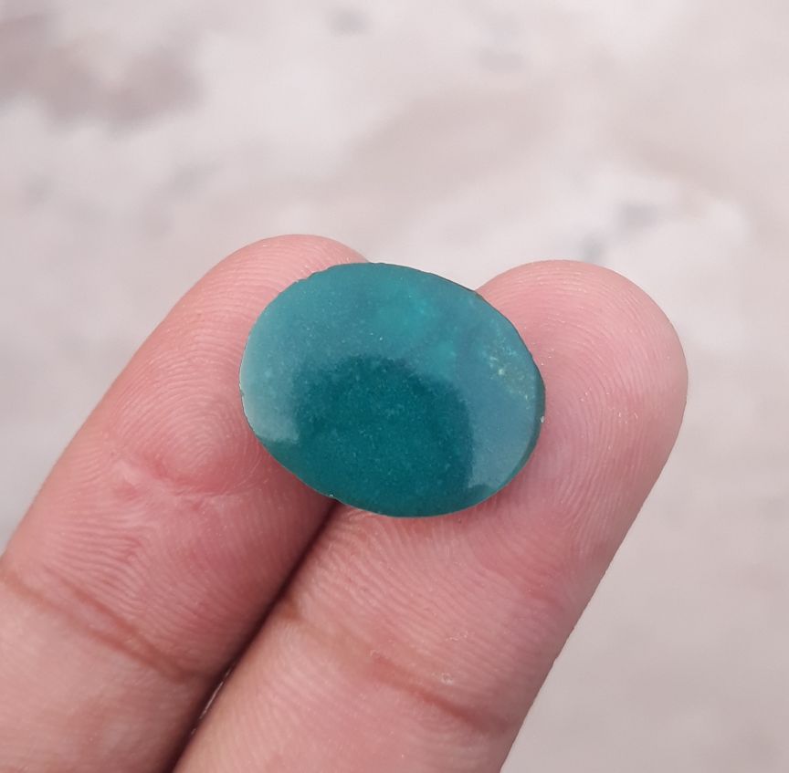 Natural Green Turquoise , Oval Shape, Real Feroza Stone, Dimensions-18x14mm