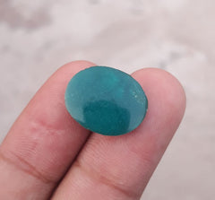 فيروز أخضر طبيعي، شكل بيضاوي، حجر فيروزا حقيقي، الأبعاد-18×14 ملم