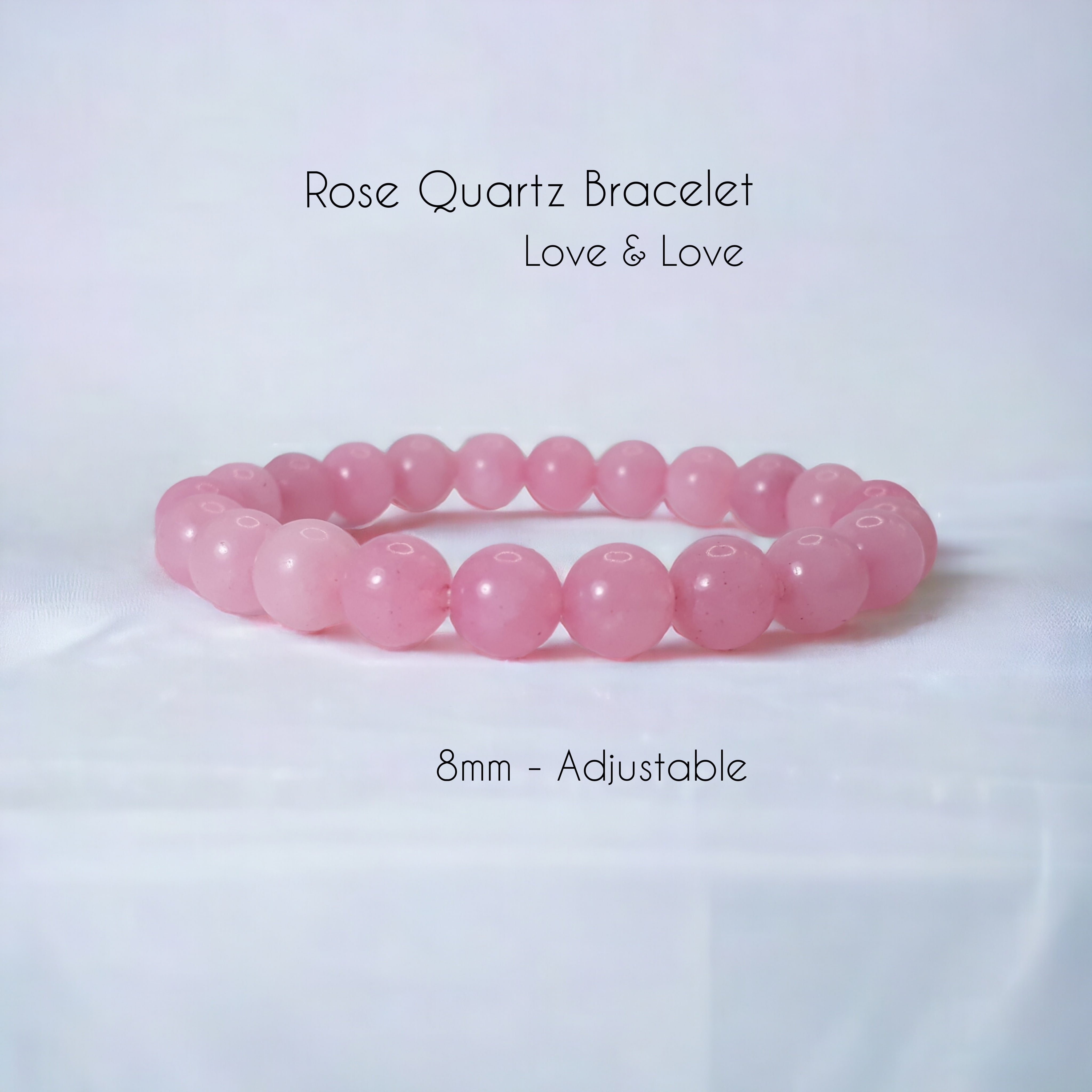 Natural Rose Quartz 8mm Stretch Bracelet