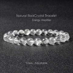 10mm Clear Quartz (Rock Crystal) Strech Bracelet