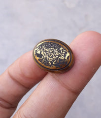 28ct Hematite Cabochon- Hadeed Stone - Engraved Hadeed Cheeni Cabochon -20x15mm