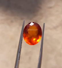 5.7ct Hessonite Garnet - Natural Faceted Hessonite Gem - 12.3x10mm