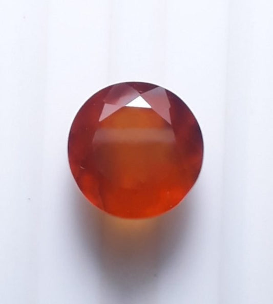 3.8ct Hessonite Garnet - Natural Faceted Hessonite Gem -  9mm