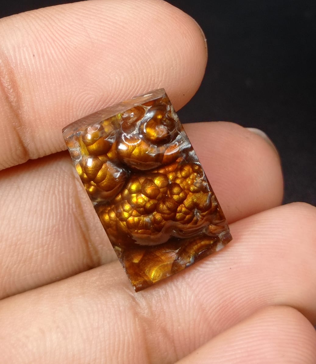 Rectangular Cut Rare Mexican Bubbly Fire Agate - Agata De Fuego