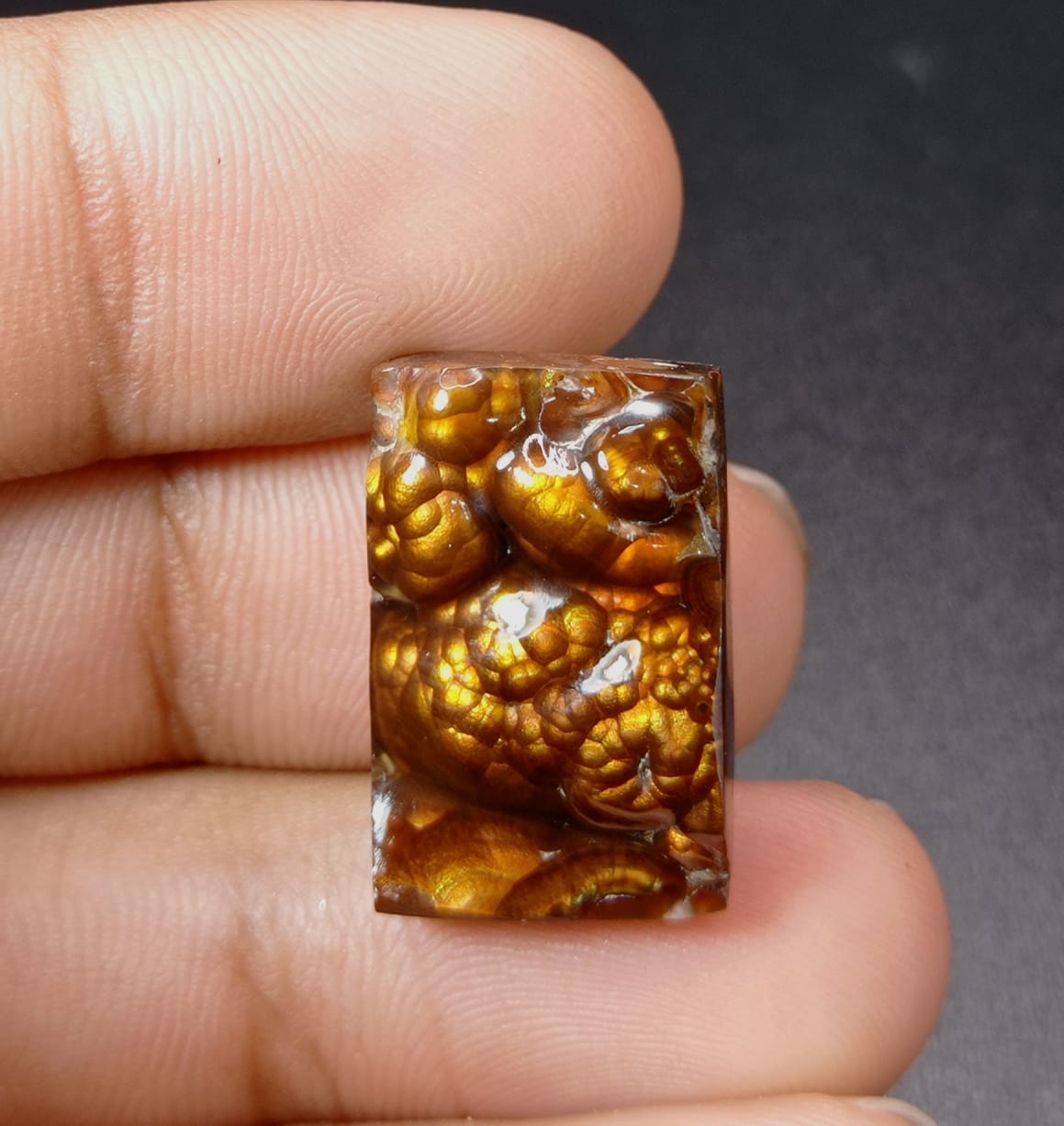 Rectangular Cut Rare Mexican Bubbly Fire Agate - Agata De Fuego