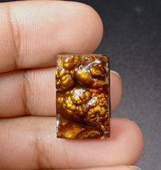 Rectangular Cut Rare Mexican Bubbly Fire Agate - Agata De Fuego