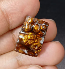 Rectangular Cut Rare Mexican Bubbly Fire Agate - Agata De Fuego