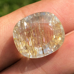 16ct 5A Golden Rutile Quartz faceted Gemstone