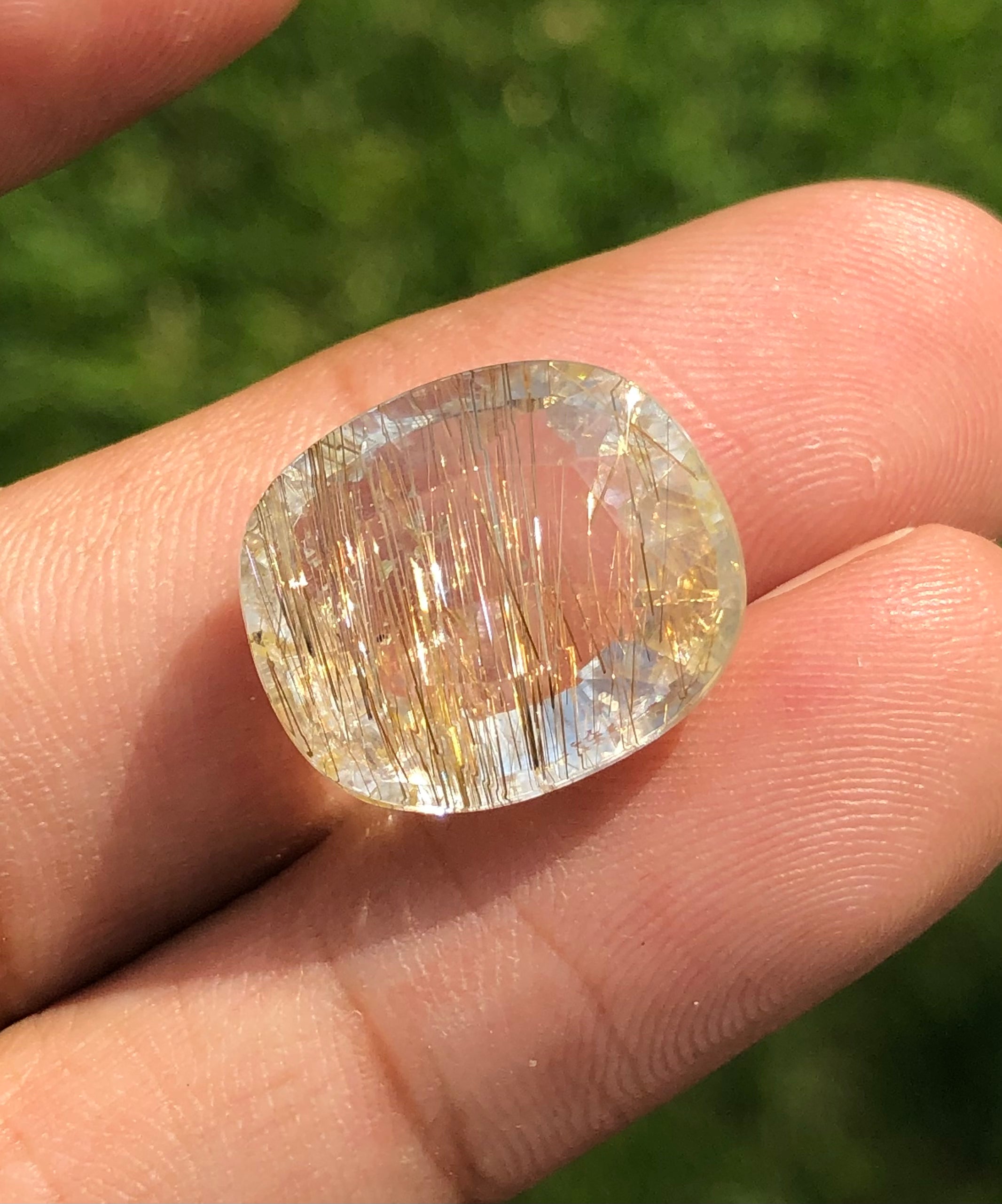 16ct 5A Golden Rutile Quartz faceted Gemstone