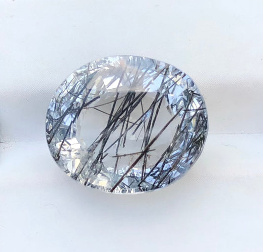 16ct Top Quality Black Tourmalated Quartz - Black Rutile Quartz - 18x15x9mm