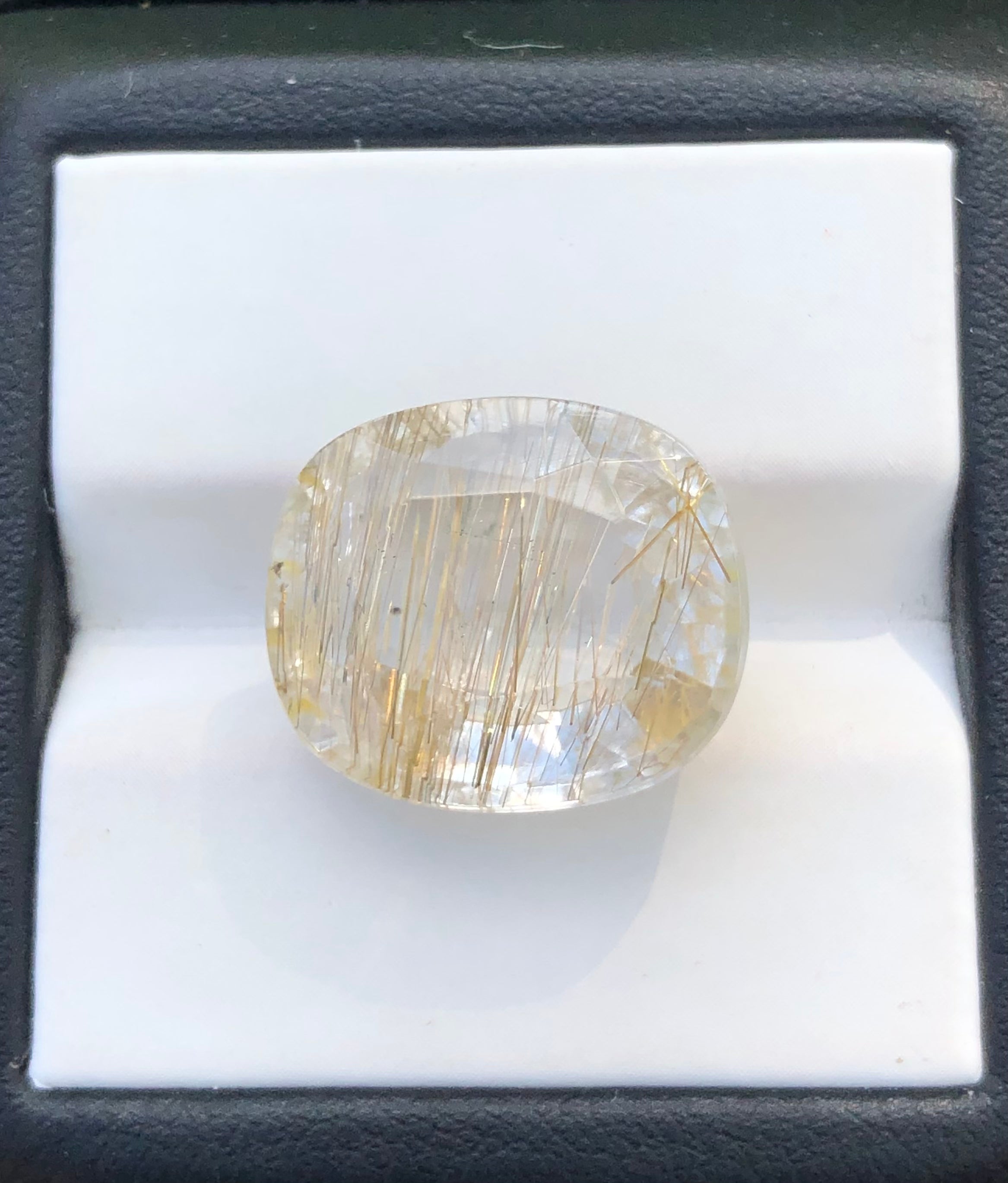16ct 5A Golden Rutile Quartz faceted Gemstone