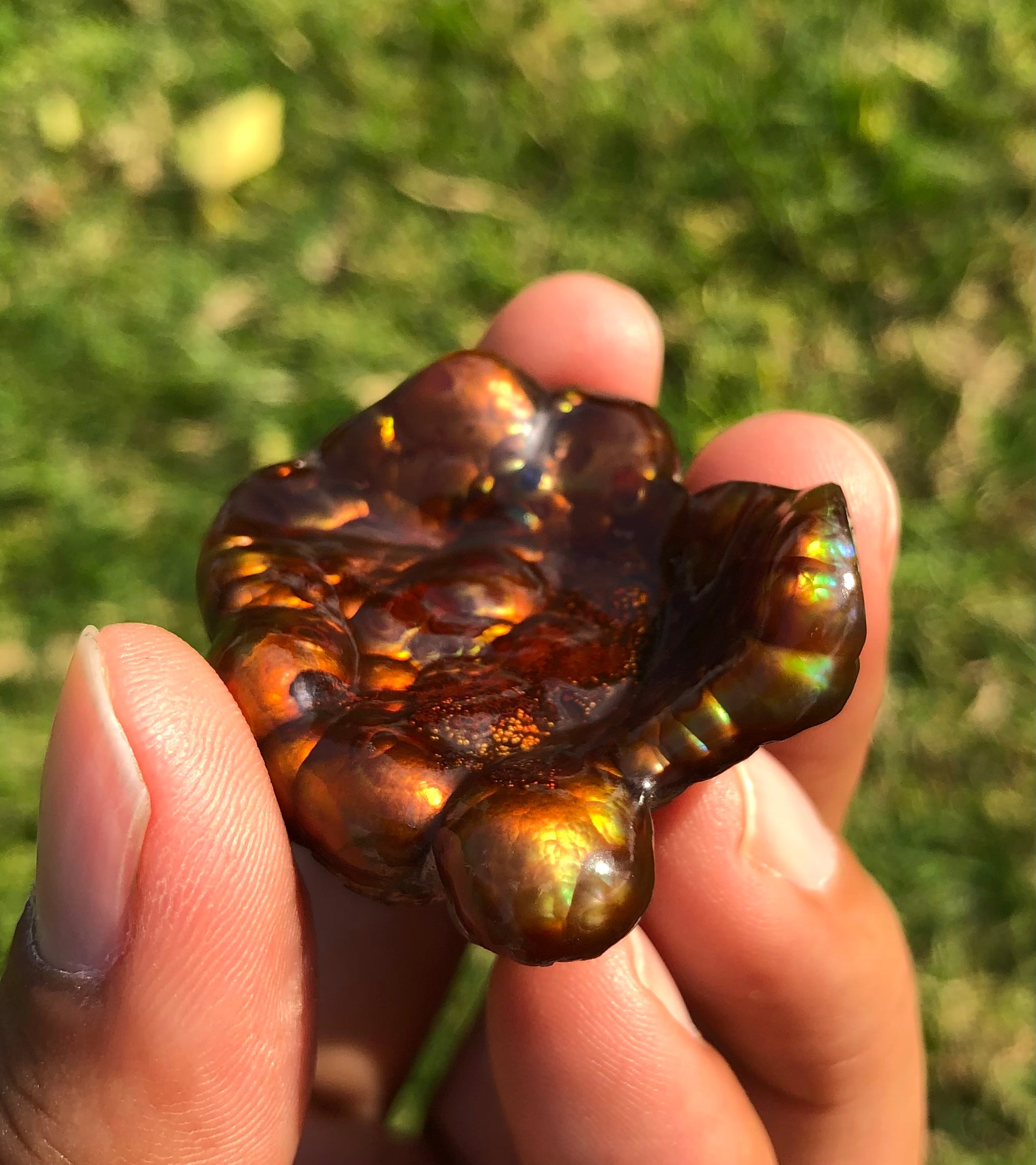 95ct Big Size Rare Fire Agate Carving - Collector Gemstone