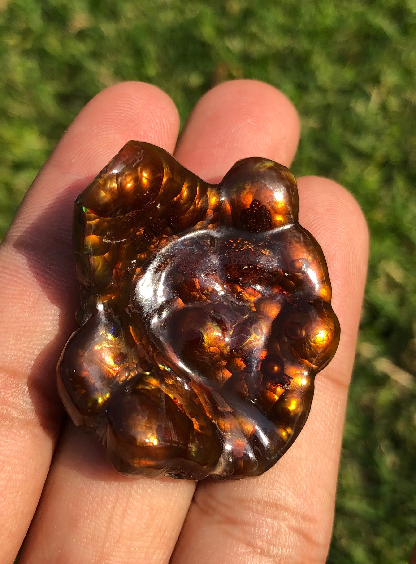 95ct Big Size Rare Fire Agate Carving - Collector Gemstone