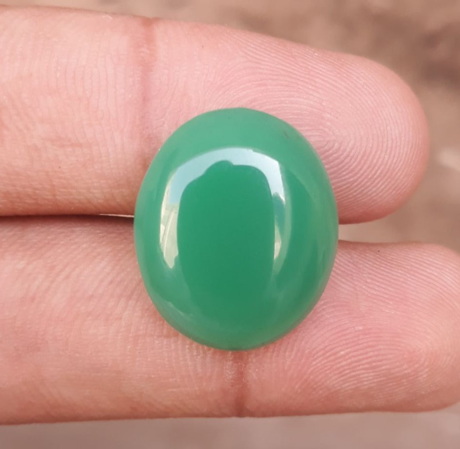 19.3ct Natural Chrysoprase Stone - Cabochon Chrysoprase - Green Chalcedony -21x18x6mm