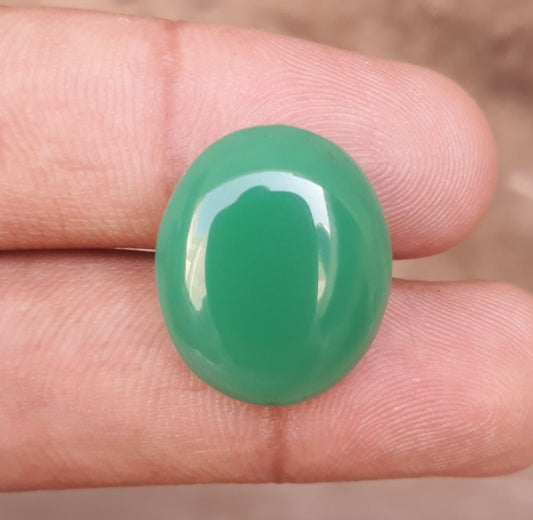 19.3ct Natural Chrysoprase Stone - Cabochon Chrysoprase - Green Chalcedony -21x18x6mm