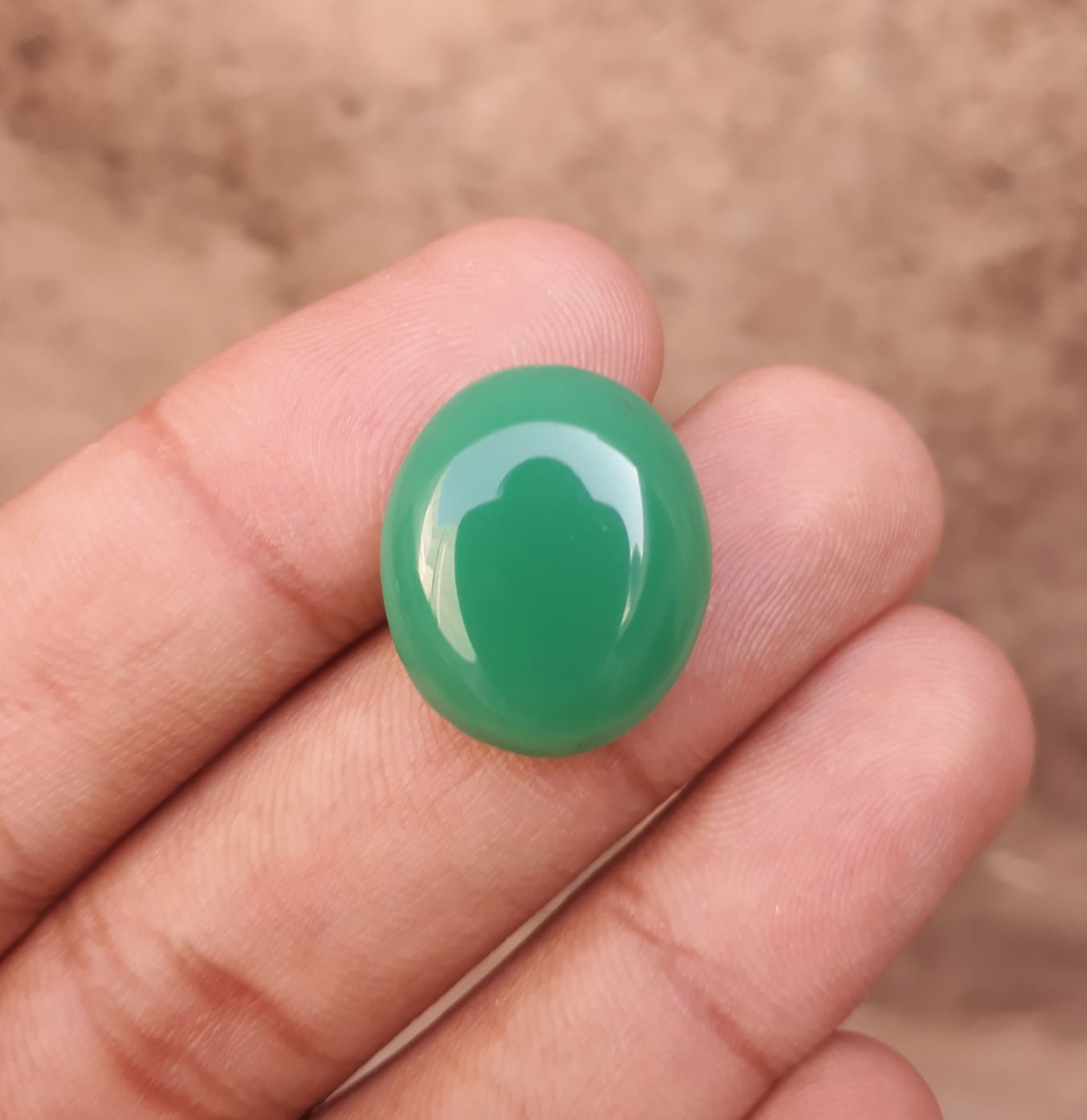 19.3ct Natural Chrysoprase Stone - Cabochon Chrysoprase - Green Chalcedony -21x18x6mm