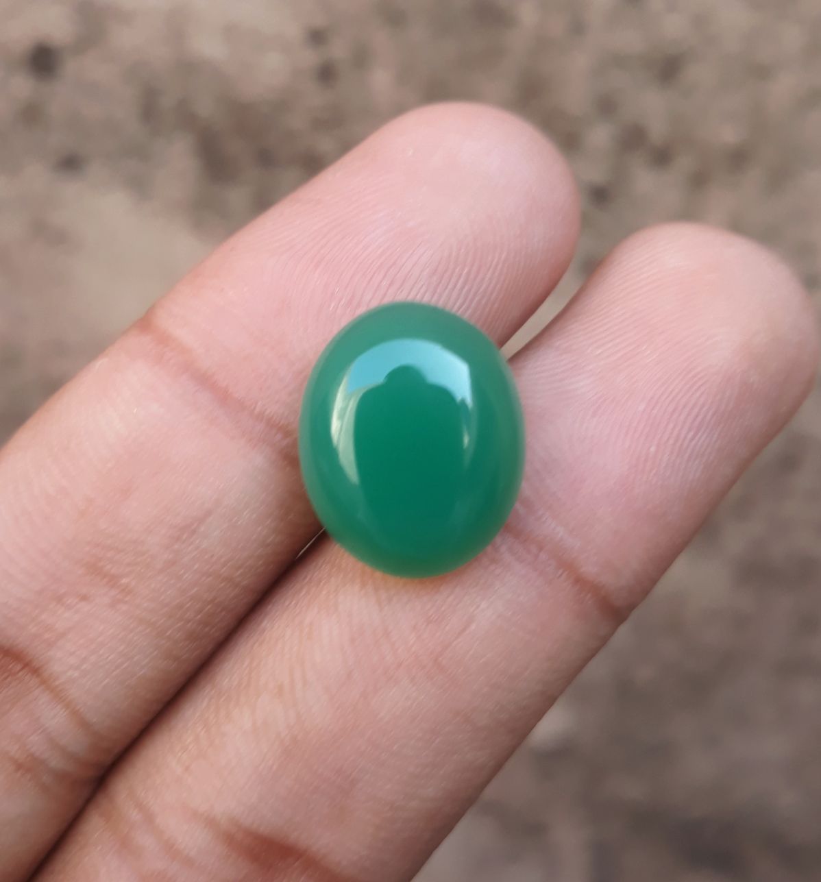 11.6ct Natural Chrysoprase Stone - Cabochon Chrysoprase - Green Chalcedony -17x14x6mm