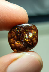 Rare Fire Agate Cabochon with Segenites - Agate De Feugo