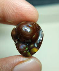 Rainbow Rare Fire Agate Carving - Agate De Feugo