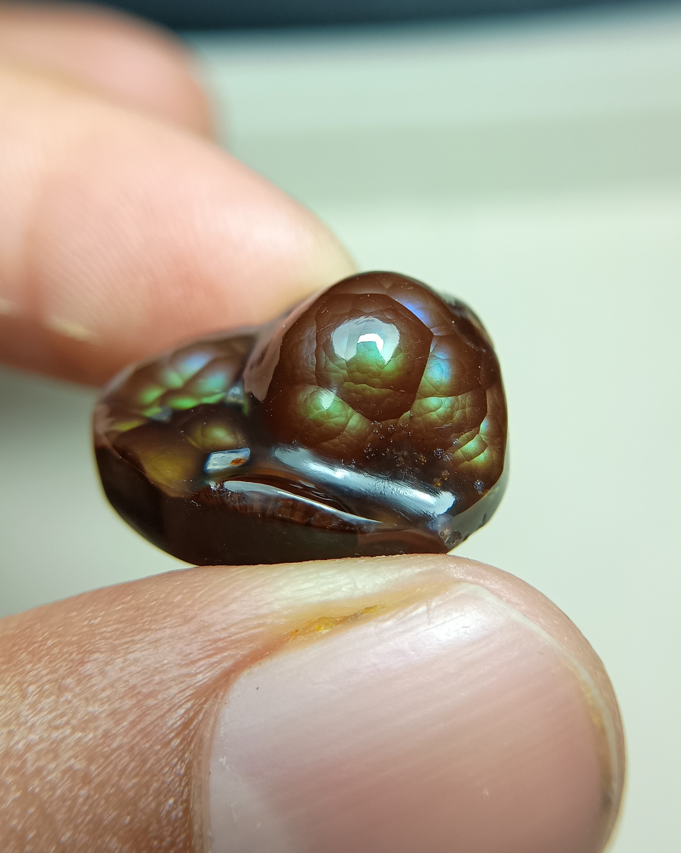 Rainbow Rare Fire Agate Carving - Agate De Feugo