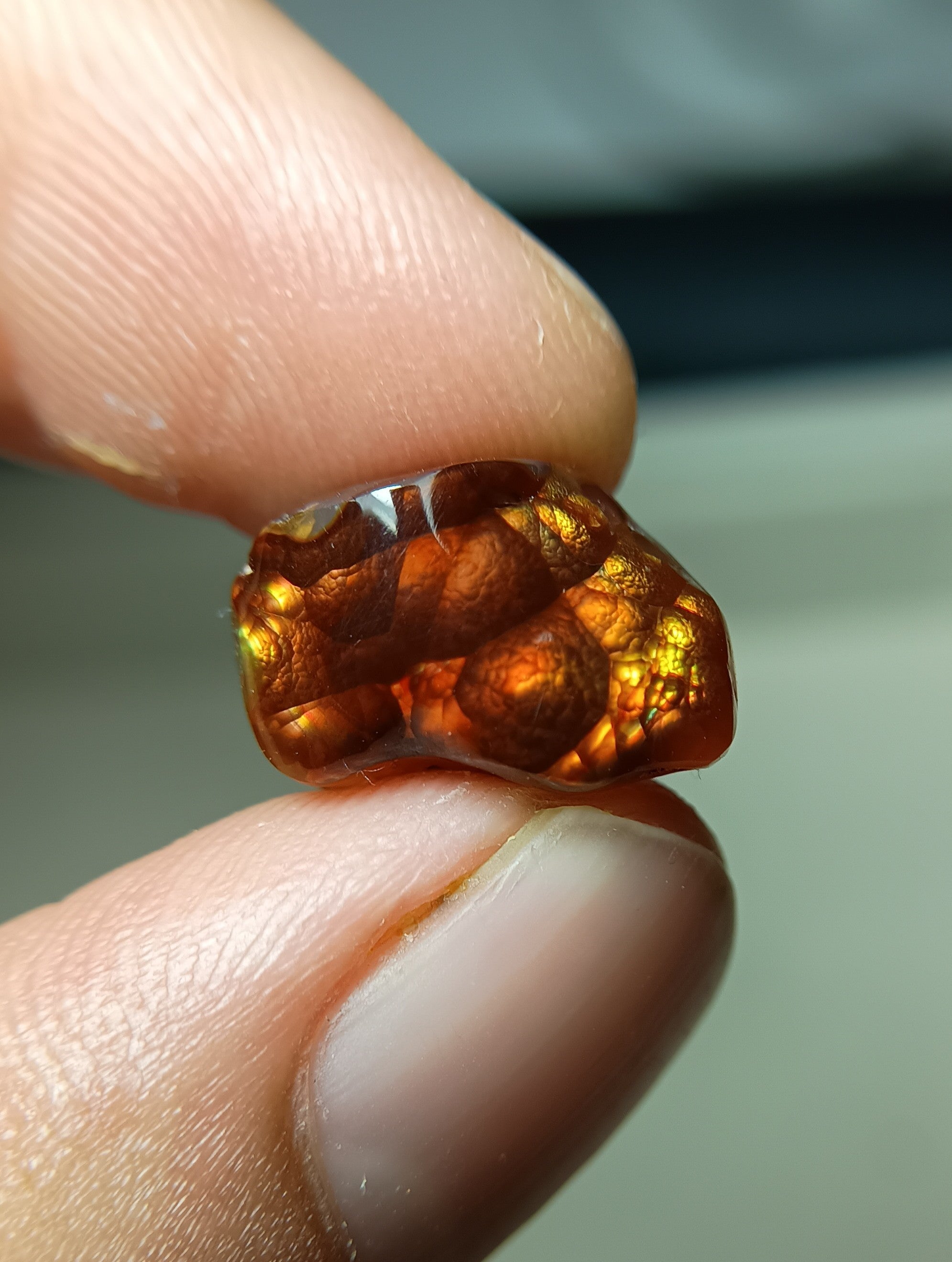 Fire Agate Carving - baby Foot - Agate De Feugo