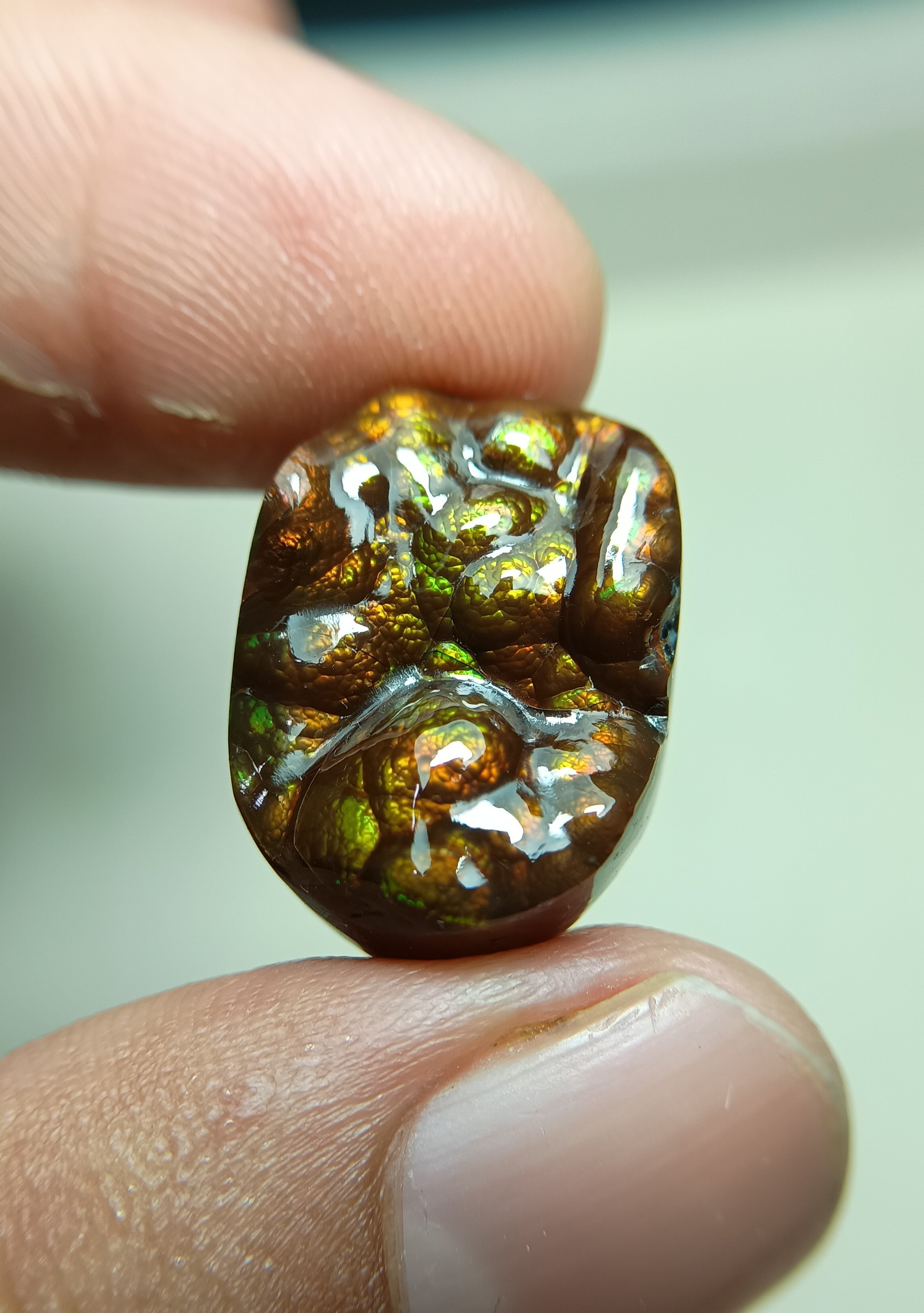 Rare Negro Fire Agate Carving - Agate De Feugo