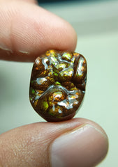 Rare Negro Fire Agate Carving - Agate De Feugo