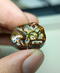 Rare Negro Fire Agate Carving - Agate De Feugo