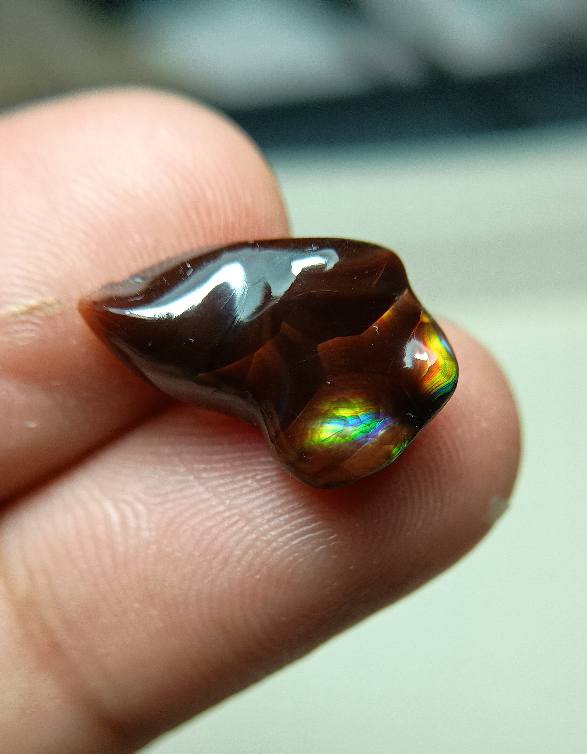 Rainbow Fire Agate Carving - Agate De Feugo