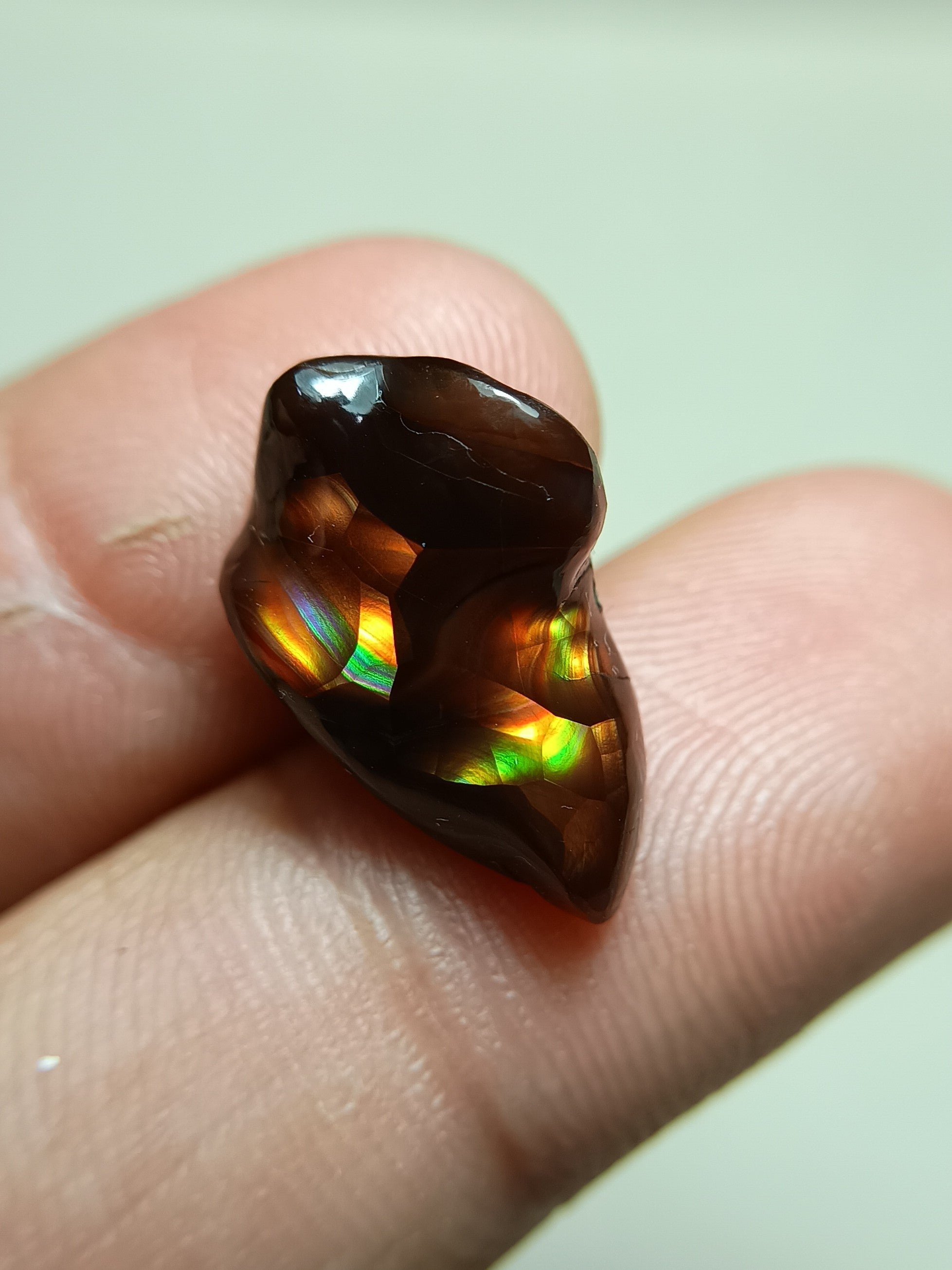 Rainbow Fire Agate Carving - Agate De Feugo