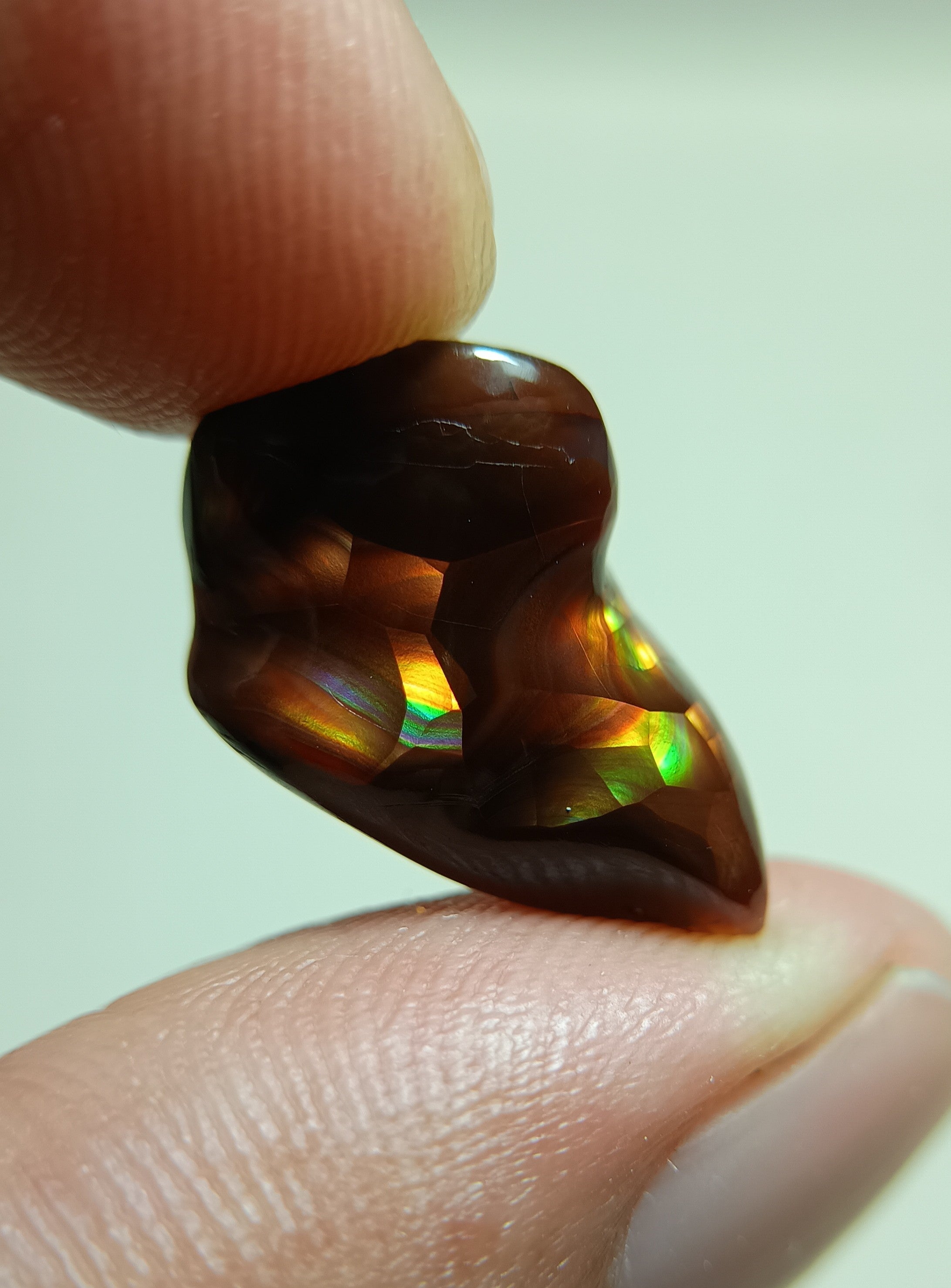 Rainbow Fire Agate Carving - Agate De Feugo