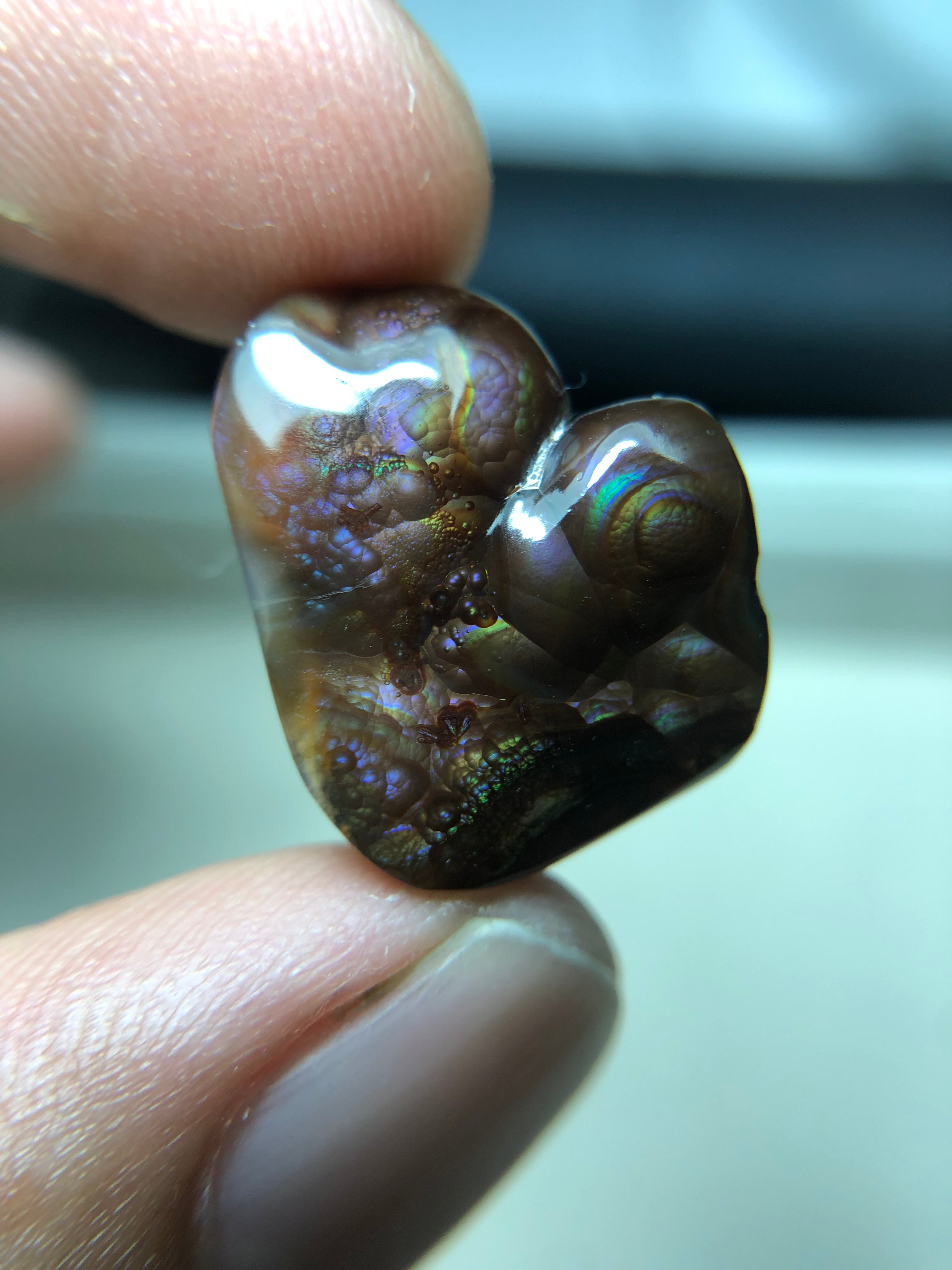 Rare Purple Fire Agate Carving - Agate De Feugo