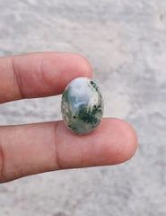 14.4ct Moss Agate - Green Moss Agate - Indian Moss Agate - 15x20mm