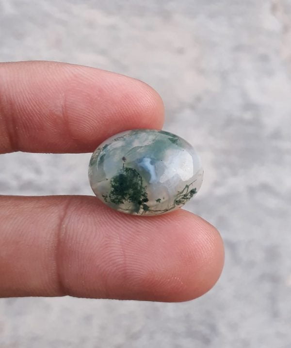 14.4ct Moss Agate - Green Moss Agate - Indian Moss Agate - 15x20mm