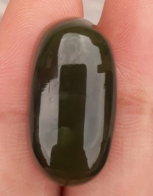 33.6ct اليشم، النفريت اليشم كابوشون، اليشم الأخضر، أحجار اليشم ذات نوعية جيدة - 24.7x13x10mm