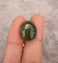 19ct Jade, Nephrite Jade Cabochon, Jade Green, Good Quality Jade Stones - 17x15x9mm