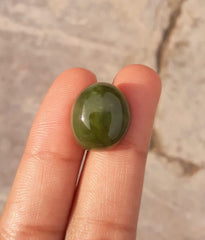 19ct Jade, Nephrite Jade Cabochon, Jade Green, Good Quality Jade Stones - 17x15x9mm